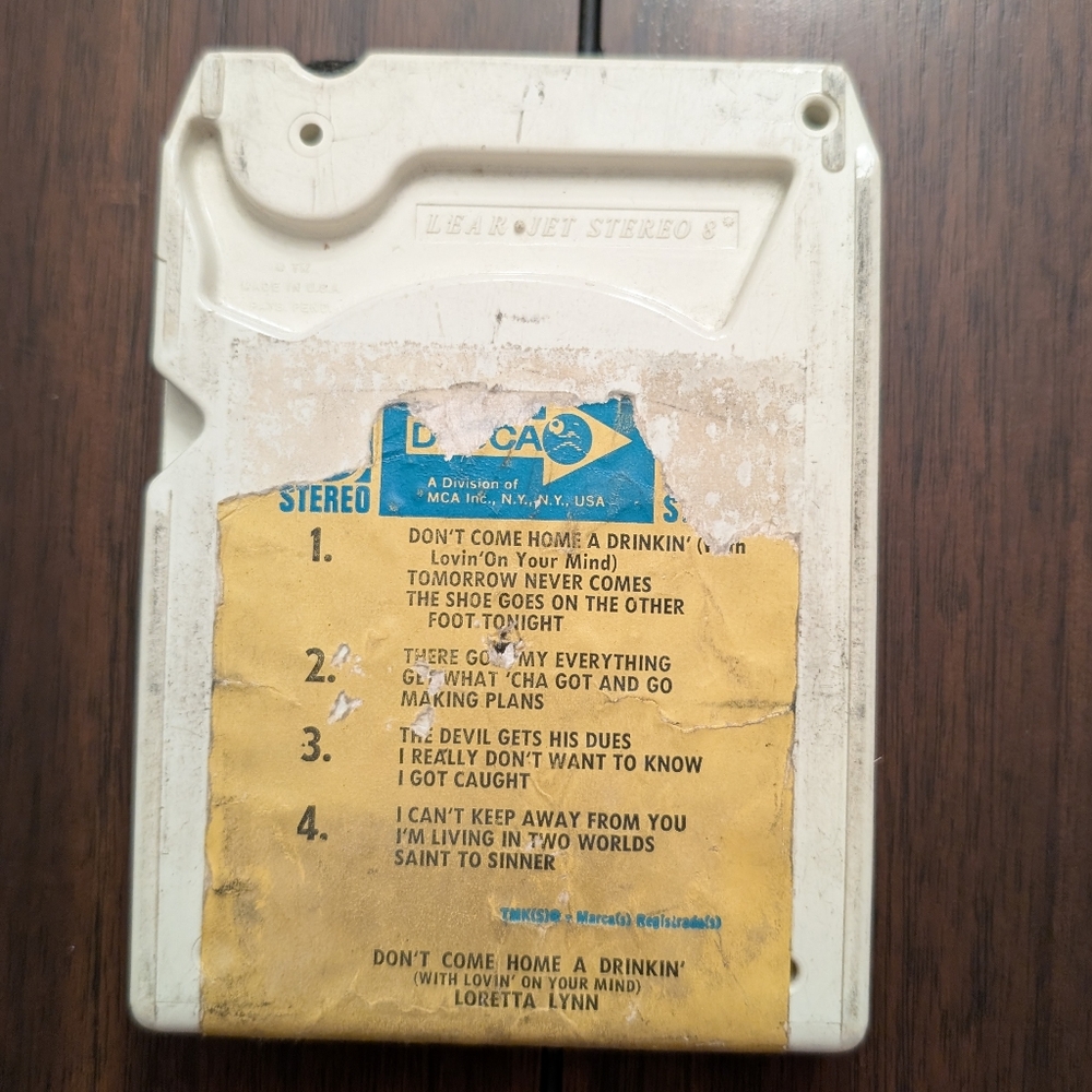 Vintage Loretta Lynn 8 Track "Don't Come Home A Drinkin"